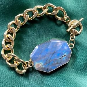 Brilliant Labradorite 18K Gold Dipped Bracelets